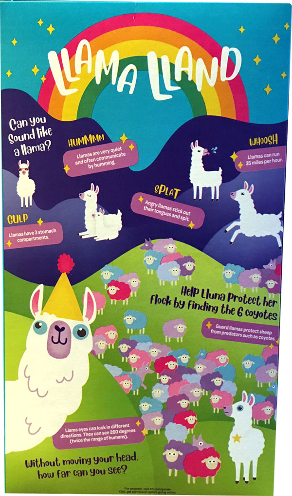 Llama Loops Cereal Box - Back