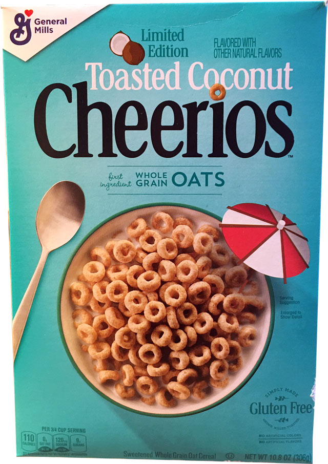 Toasted Coconut Cheerios Cereal Box
