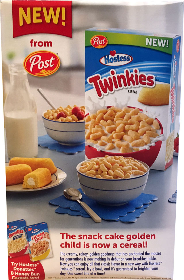 Hostess Twinkies Cereal Box - Back