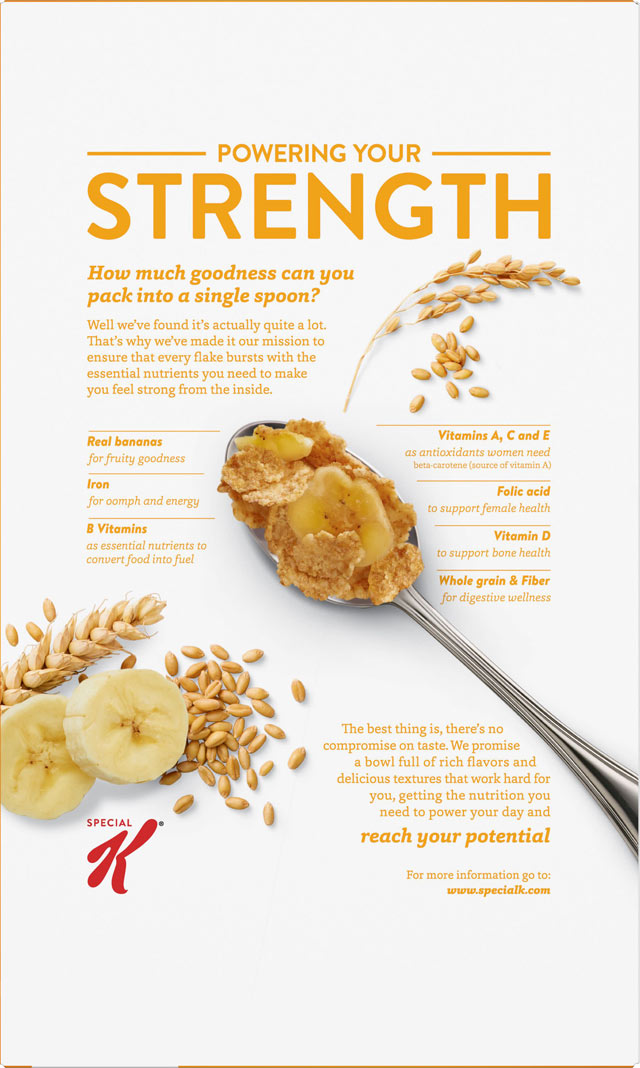 Special K Banana Cereal Box - Back