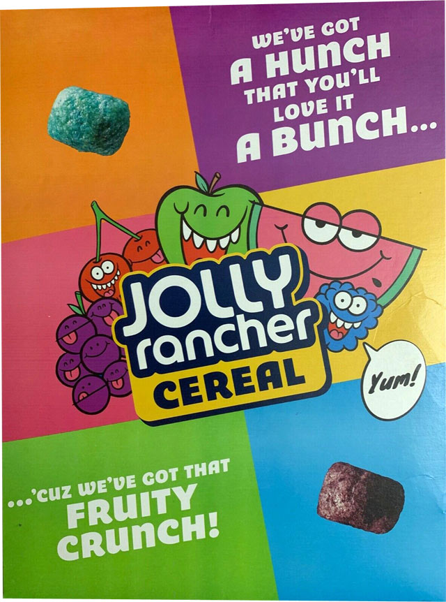 Jolly Rancher Cereal Box - Back