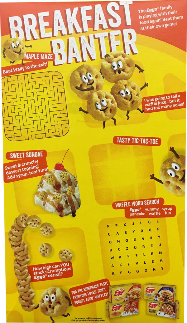 Eggo Homestyle Cereal Box - Back