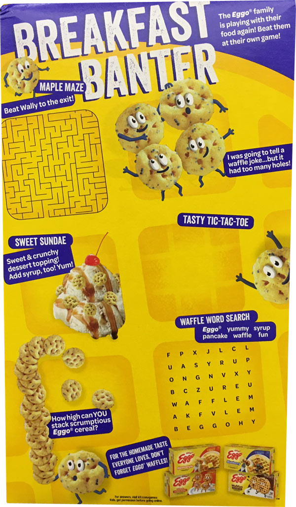 Eggo Blueberry Cereal Box - Back Eggo Blueberry Cereal Box - Back