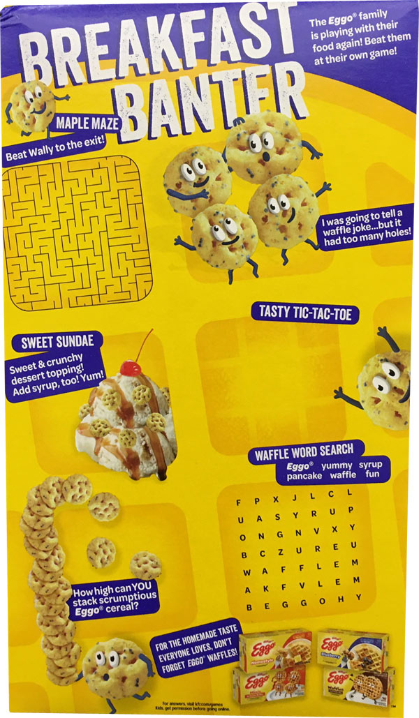 Eggo Blueberry Cereal Box - Back