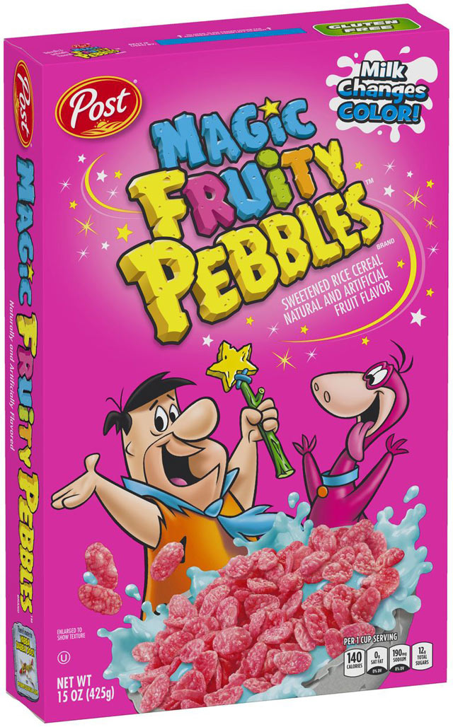 Magic Fruity Pebbles Cereal Box