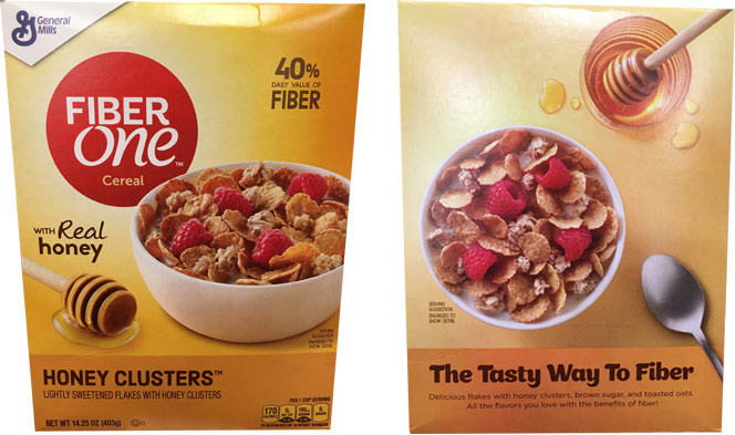 Fiber One Honey Clusters Cereal Box in 2019