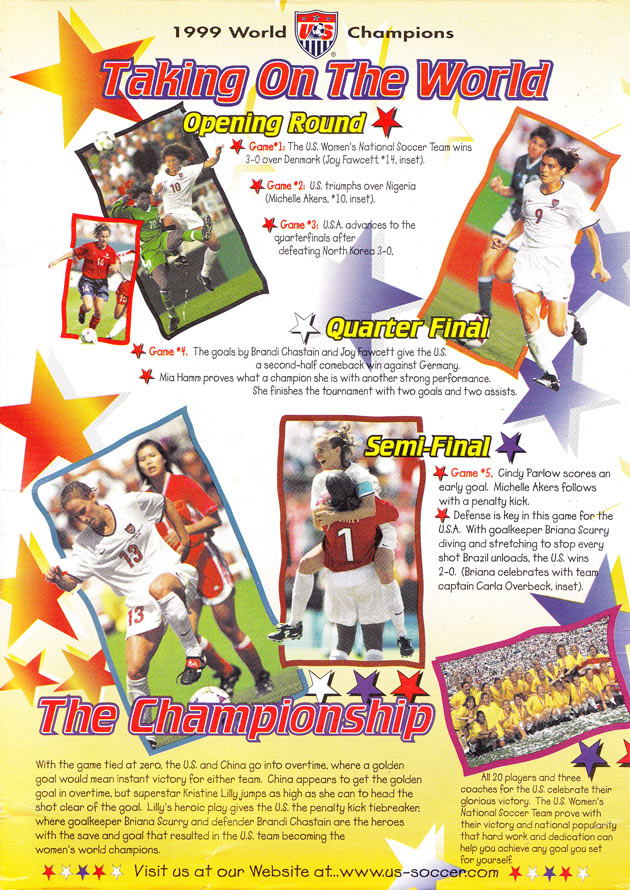 U.S. Soccer Golden Goals Cereal Box (Back)