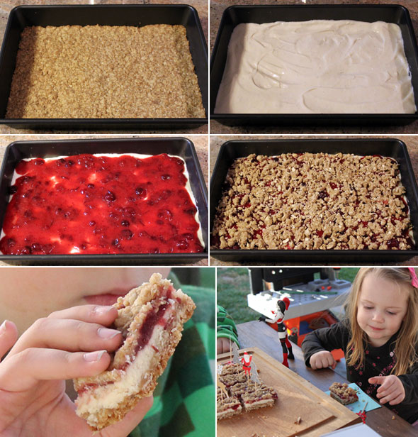 Making Cranberry Christmas Bars