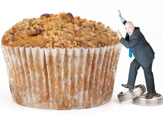 Mr Breakfast Attempts To Climb A Mocha Pecan Muffin