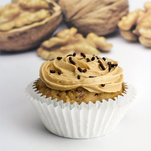 Walnut Muffin With Coffee Icing