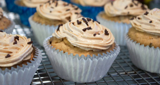 Walnut Muffins With Coffee Icing