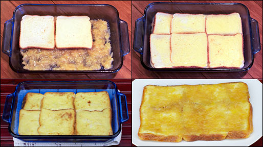 Making Baked Pineapple French Toast