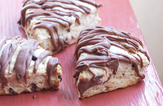 Three Chocolate Chip Scones