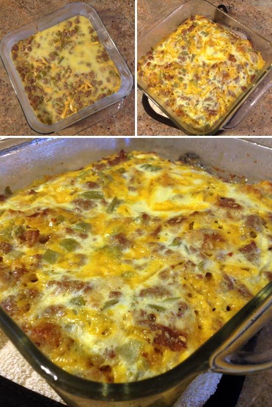 Making a Green Chile Egg Casserole