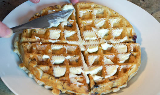 Whole Grain Blueberry Waffle with Butter