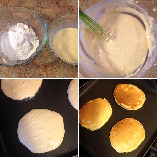 Making Eggnog Pancakes Making Eggnog Pancakes