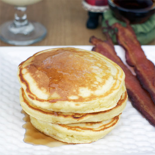 Stack of Eggnog Pancakes