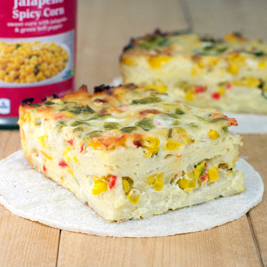 Serving of Double Corn Tortilla Casserole