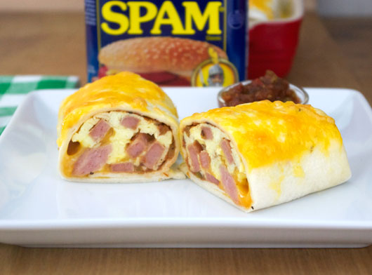 Spam Breakfast Burritos