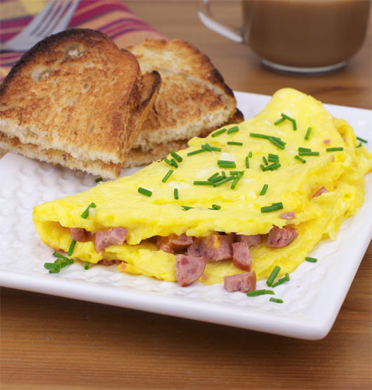 Summer Sausage Cheddar Omelette