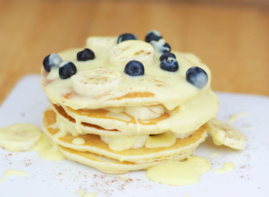 Banana Bread Pancakes With Bavarian Cream