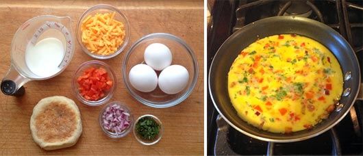Making Easy Cheesy Spicy Eggs