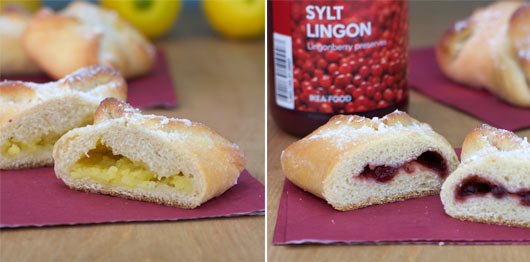 Grandma's Kolache With Lemon And Lingonberry Fillings