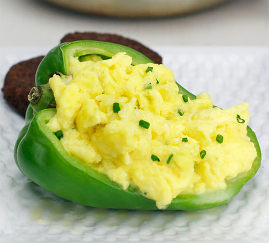 Scrambled Eggs In A Green Pepper