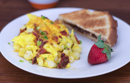 Bacon and Hominy Scramble