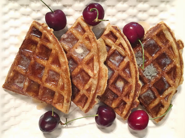 Banana Oatmeal Buttermilk Waffles