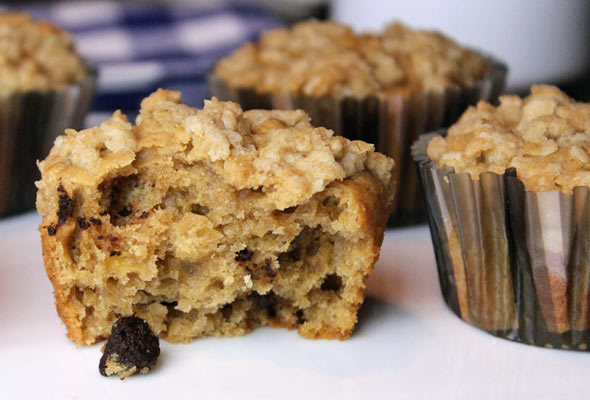 Peanut Butter Banana Streusel Muffins