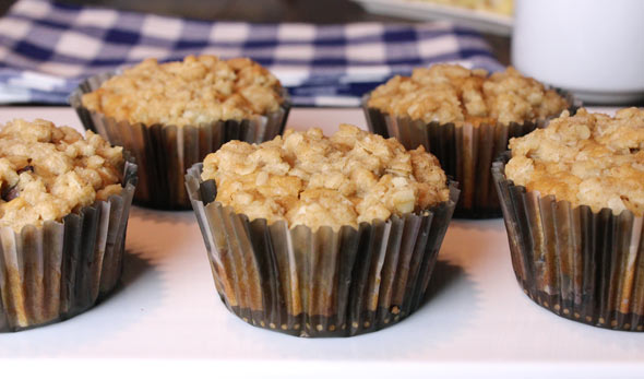 Peanut Butter Banana Streusel Muffins