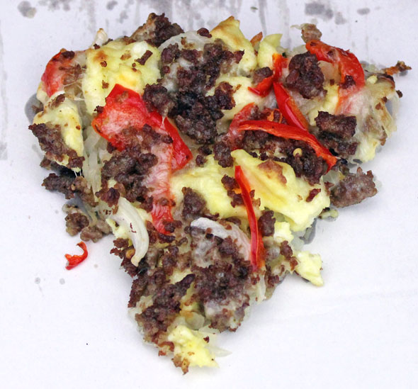 Slice of Hash Brown Breakfast Pizza