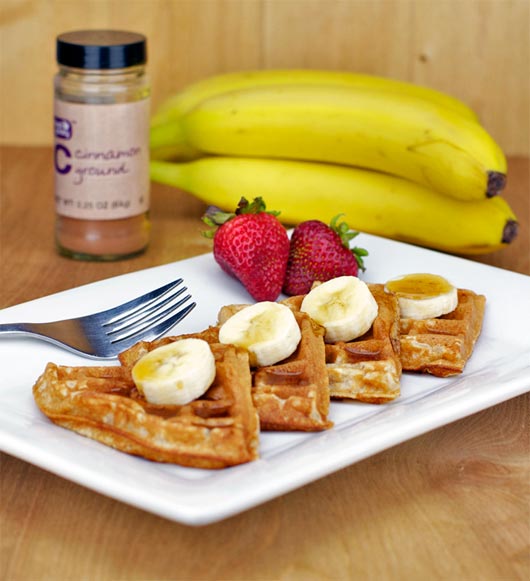 Serving Banana Cinnamon Waffles