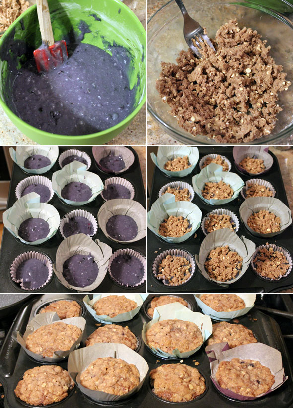 Making Blueberry Muffins w/ Crunch Topping Making Blueberry Muffins w/ Crunch Topping