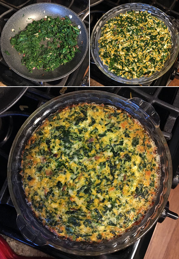 Making a Crustless Spinach Quiche