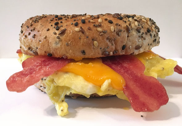 Basic Bacon Bagel Breakfast Sandwich