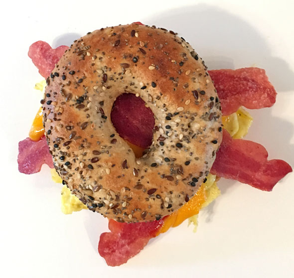 Basic Bacon Bagel Breakfast Sandwich