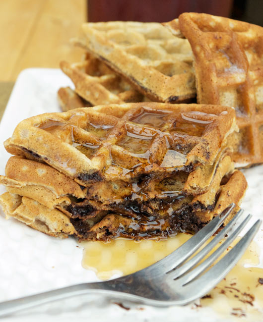 Mini Chocolate Chip Oat Waffles