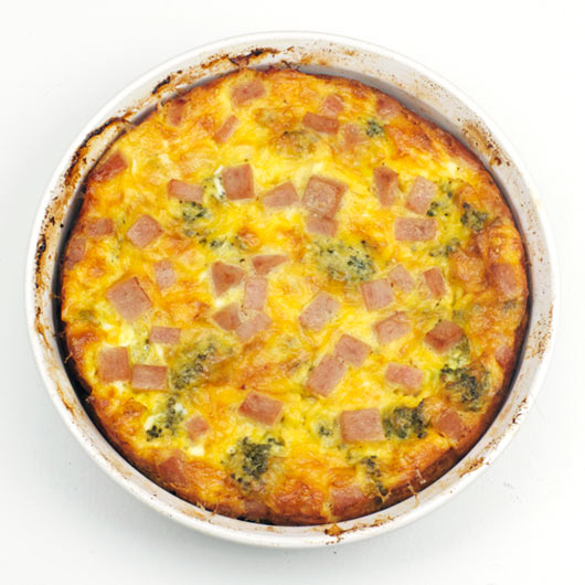 Crustless Ham And Cheese Quiche