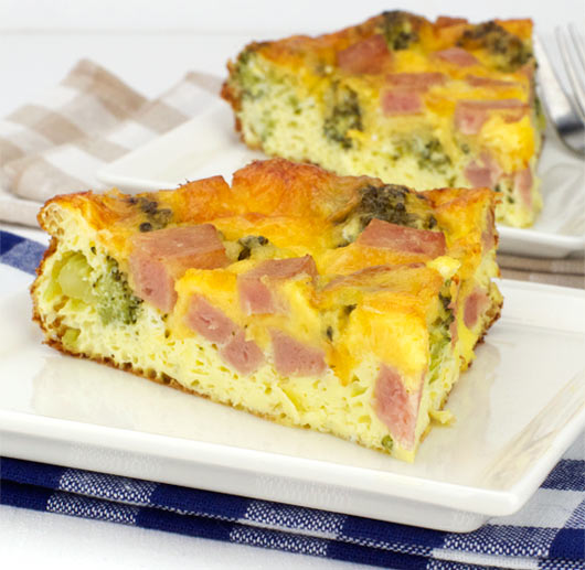 Crustless Ham And Cheese Quiche