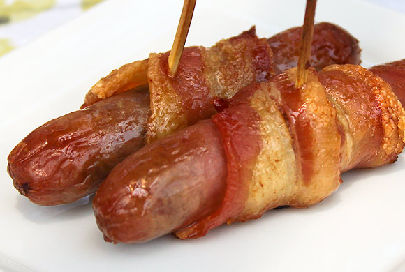 Bacon-Wrapped Breakfast Links