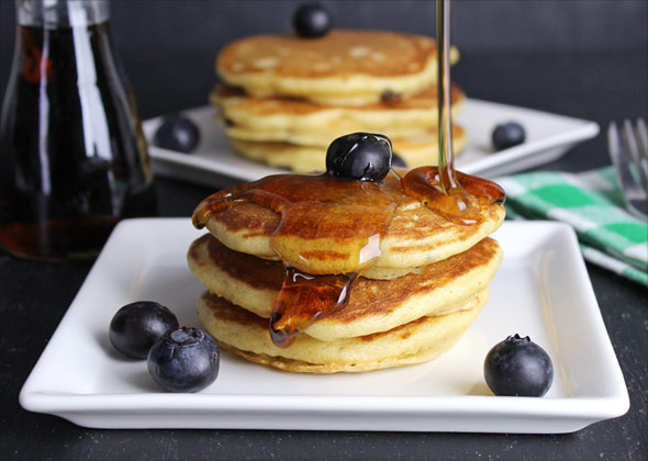 Whole Wheat Blueberry Yogurt Pancakes