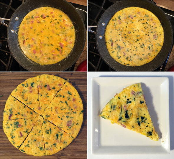 Making A Ham And Corn Frittata