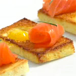 Quail Egg & Smoked Salmon Toasts