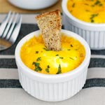 Baked Easy Cheesy Eggs With Mushrooms