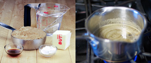 Making Caramel Pancake Topping