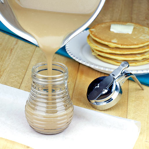 Pouring Caramel Pancake Topping