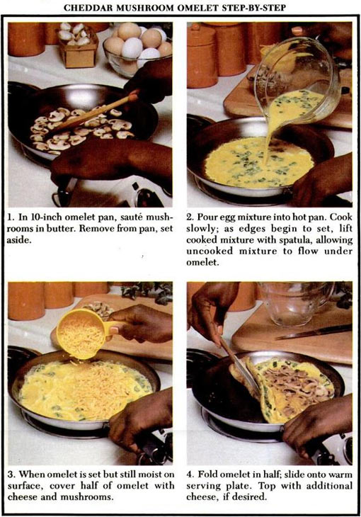 Cheddar Mushroom Omelet Step-By-Step