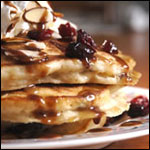 Cranberry Almond Caramel Pancakes